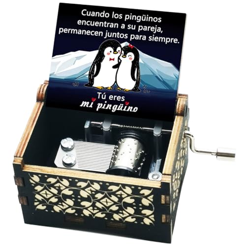 Luteney Regalos San Valentin Hombre Mujer,Caja Música Regalos Aniversario Pareja,Pingüino Regalos para Novia Novio Navidad,You Are My Sunshine Regalo para Esposa