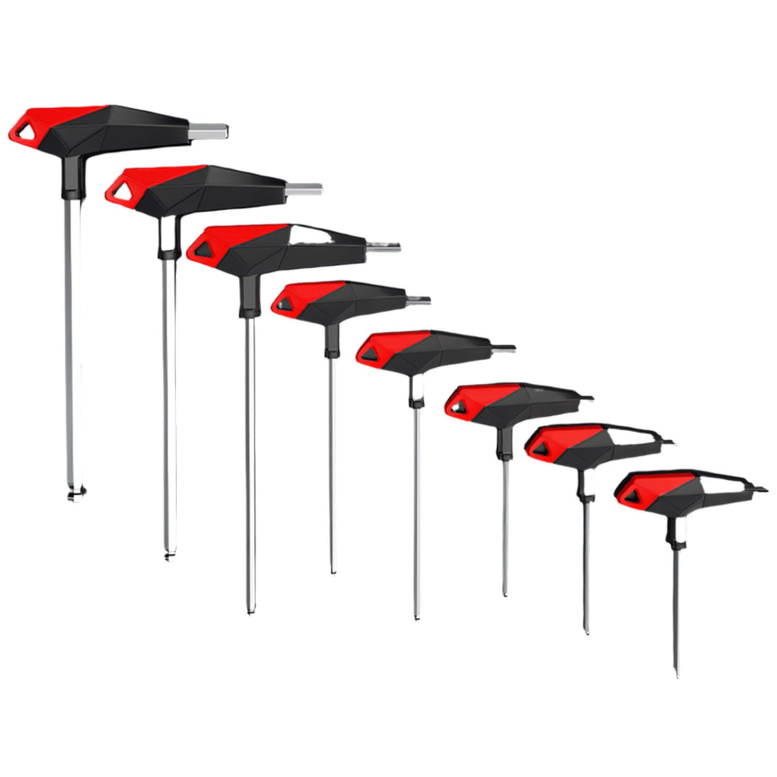 Kaeltsyn 8Pcs Ball Head T Handle Hexagonal Wrench Stable Steel Accuracy Screwdriver For Tight Space Bike Repair Wrench