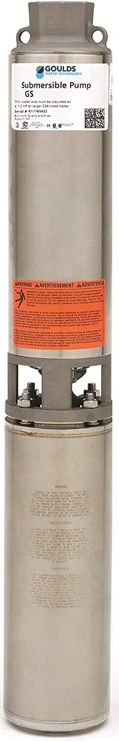 Goulds 10GS05412CL 3 Wire 1/2hp 4" Submersible Water Well Pump with Motor And Controll Box