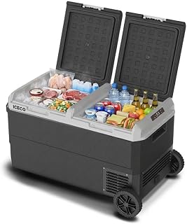 ICECO MCD75D 12/24Volt 75 Litre Kompresörlü Çift Bölmeli Tekerlekli Outdoor Oto Buzdolabı/Dondurucu