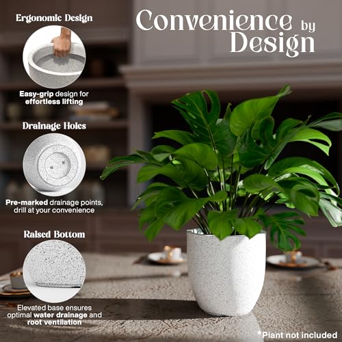 Image of YUCCABE ITALIA FOXB PCUP 10 INCH Pots for Plants Highly Durable Polymers Lightweight Indoor Outdoor Flower Pot Gamla Tree Planter Container Planters for Living Room, Balcony, Garden, Office