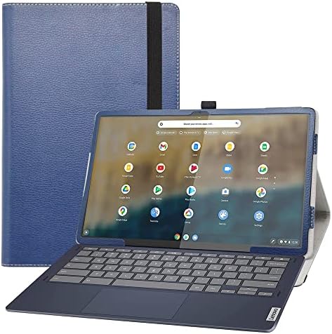 Bige for Lenovo IdeaPad Duet 5 Chromebook 13.3 Case,PU Leather Folio 2-Folding Stand Cover for Lenovo IdeaPad Duet 5 Chromebook 13.3" 2-in-1 Tablet,Dark Blue