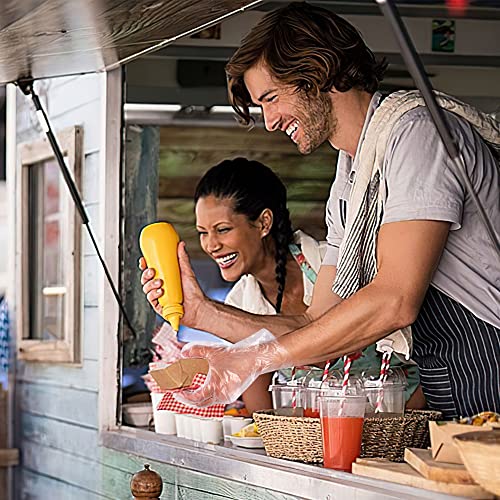 Disposable Food Prep Gloves - 500 Piece Plastic Food Safe Disposable Gloves, Food Handling, One Size Fits Most (500 Pcs） #TOP5