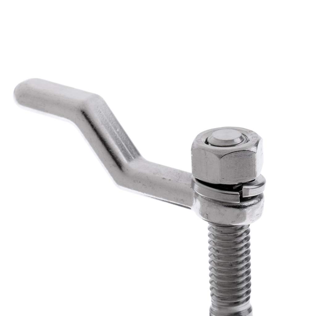 DINGGUANGH 2 x Polished Boat Cam Latch 316 SS Hatch Pull w/Turning Lock Lift Handle