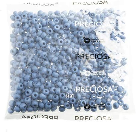 Preciosa Czech Seed Beads 32/0 (8mm) Opaque Blue Matte - 250g Bulk Bag Beads for Jewelry Making and Crafts