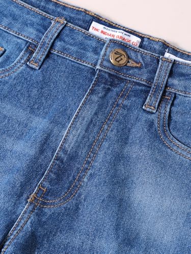 The Indian Garage Co Herren Regular Fit Placement Print Mid-Rise Stretchable Jeans, blau, 40 – Bild 8