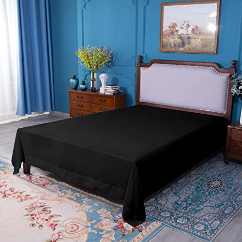 Ntbay 200508FLATQ-BLACK Queen Flat Sheet Only - Brushed Microfiber Flat Sheet - Soft, Wrinkle-Free, Fade-Resistant, Stain-Resistant, Top Sheet, Hotel Quality Flat Bed Sheet thumb #4