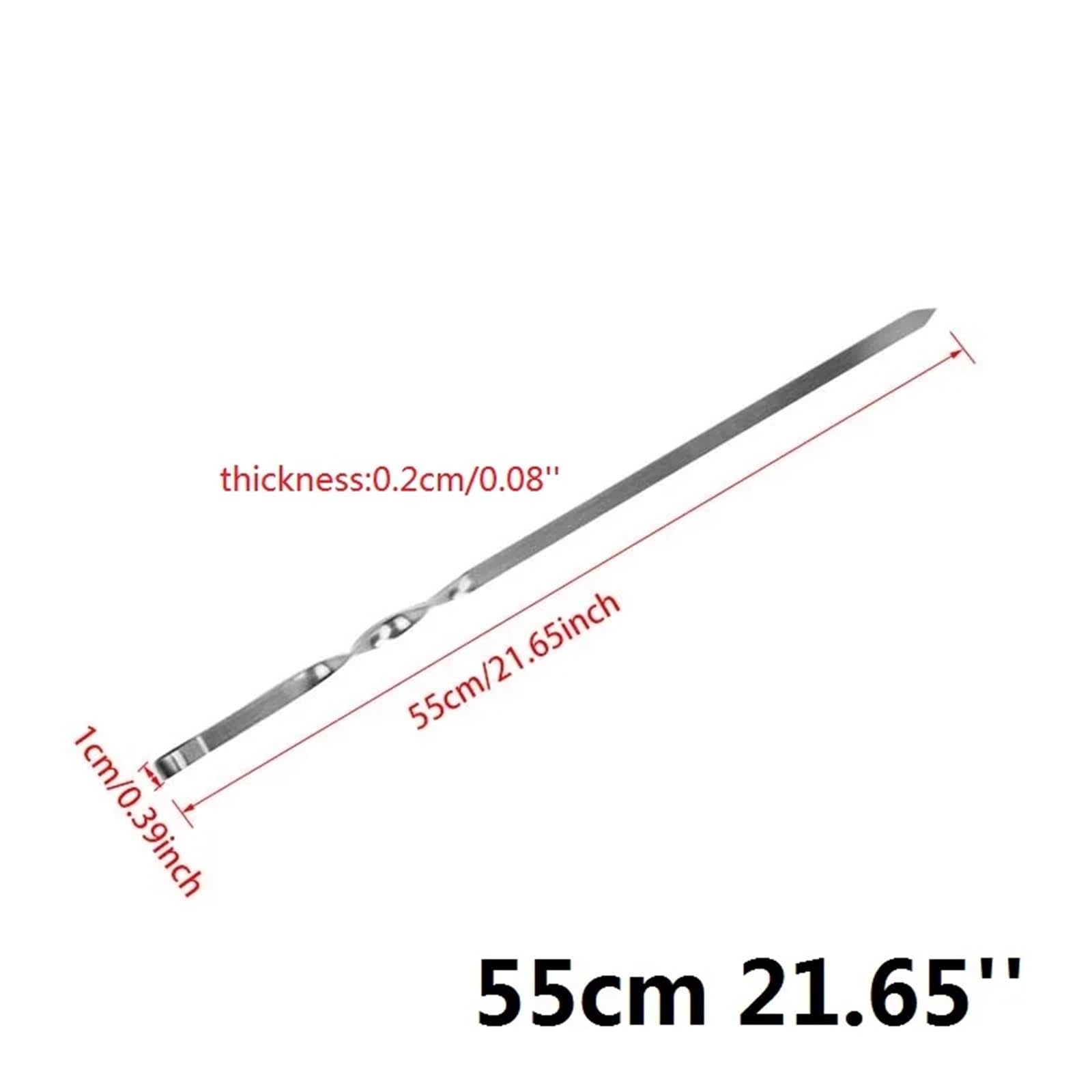 Brochetas de Metal Juego de brochetas Metal for barbacoa, 6-12 Uds., 21,6 '', 55CM, acero inoxidable, grande, plana, aguja for, Shish Kabob(10 PCS)