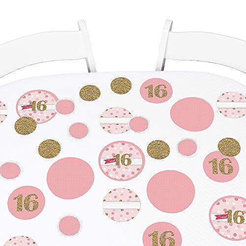 Big Dot of Happiness Sweet 16 - Birthday Party Giant Circle Confetti - Party Decorations - Large Confetti 27 Count