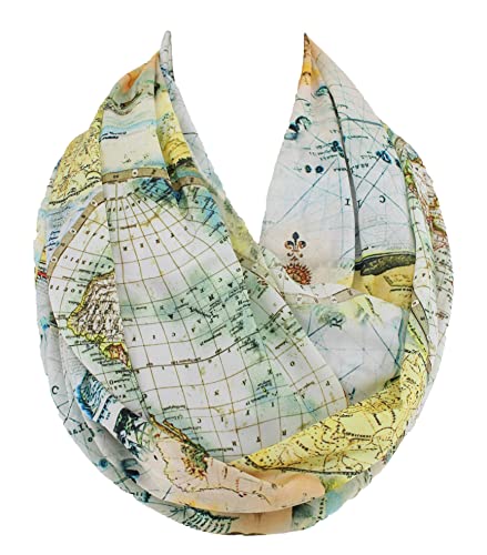 Etwoa's Historical World Map infinity Scarf Circle Scarf Loop Scarves