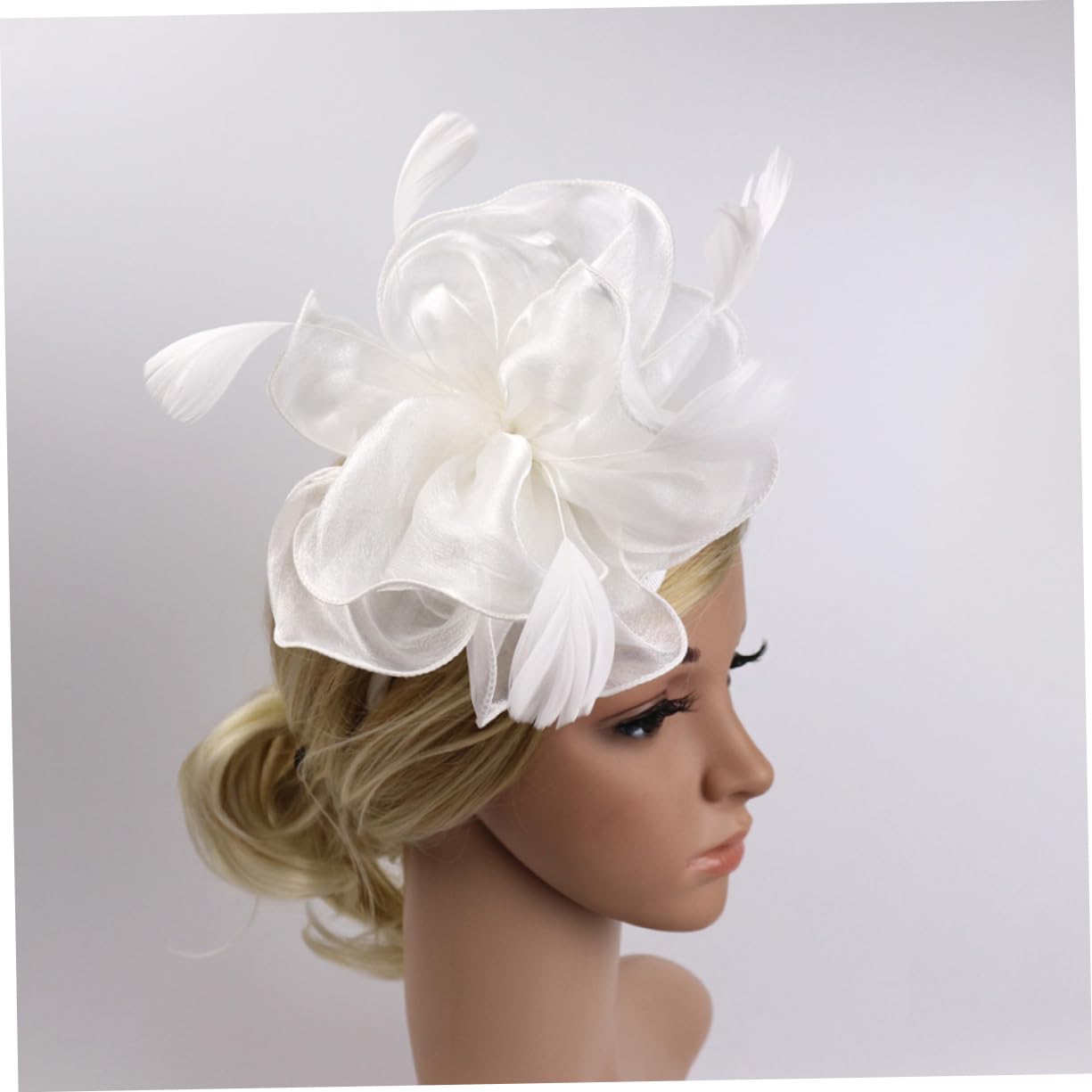 Housoutil 3stücke Handgefertigtes Organza Haarband Mit Federn Für Hochzeiten Und Besondere Anlässe Kopfstück Beige Perfektes Accessoire Für Und Mädchen