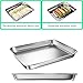 BYkooc Cookie Sheets Pans for Toaster Oven，Small Stainless Steel Baking Sheet Tray, Dishwasher Safe Oven Pan, Anti-rust, Sturdy & Heavy, 9 x 7 x 1 & 10 x 8 x 1 inch, 2 pcs/set
