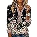 Long Sleeve Shirts for Women Casual Summer Elegant Crop Tops Lady Long Sleeve Wedding Print Flury Top for Black M