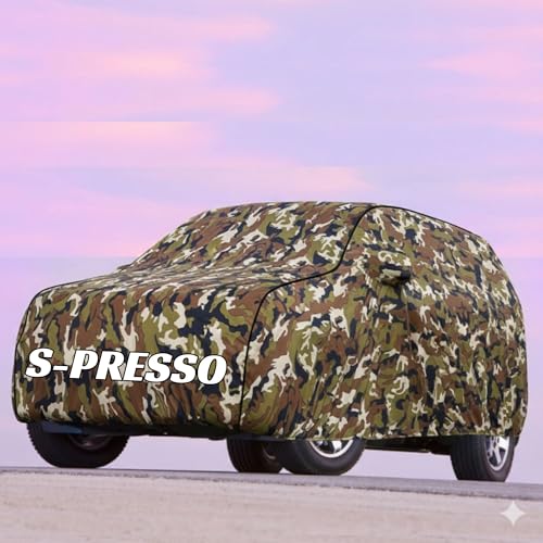 Image of 100% Waterproof Car Cover- Custom Fit with Mirror Pockets, Triple-Stitched, Soft Inner Lining, UV & Heat Resistant, Outdoor /Indoor Protection (Jungle, S Presso)