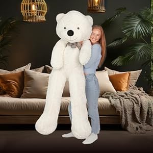 MAKOSAS Ours en peluche doux pour enfants (blanc, 180 cm) - Ours en peluche macosas - Jouet doux pour enfants (blanc, 180 cm) 51nkZafV2+L. SS300