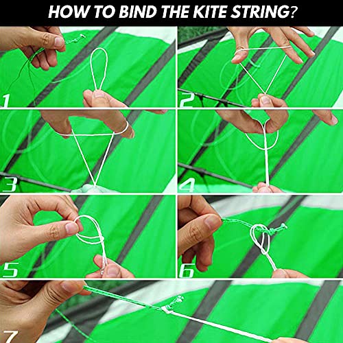 Nicejoy Stunt Kite Dual Line Parafoil Kite Outdoor Großer Stunt Fallschirm Drachen Mit 2 Griff 30m Linie Grün - Image 3