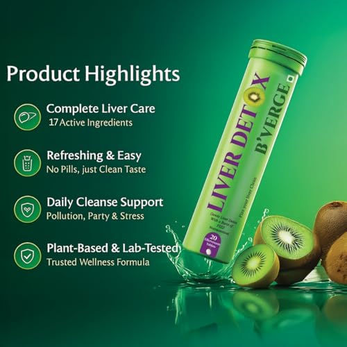 Image of B'VERGE Liver Detox Supplement - Powerful Milk Thistle & NAC Formula with 17 Advanced Ingredients | for Daily Liver Cleanse & Antioxidant Support | Sugar-Free (40 Count (Pack of 1), Liver 40 Tabs)