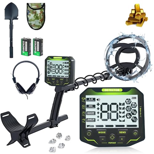 Detector de Metais, Detector de Metais, Detector de Metal e Ouro, Bobina à Prova D'água de 10 Polegadas, com Display LCD
