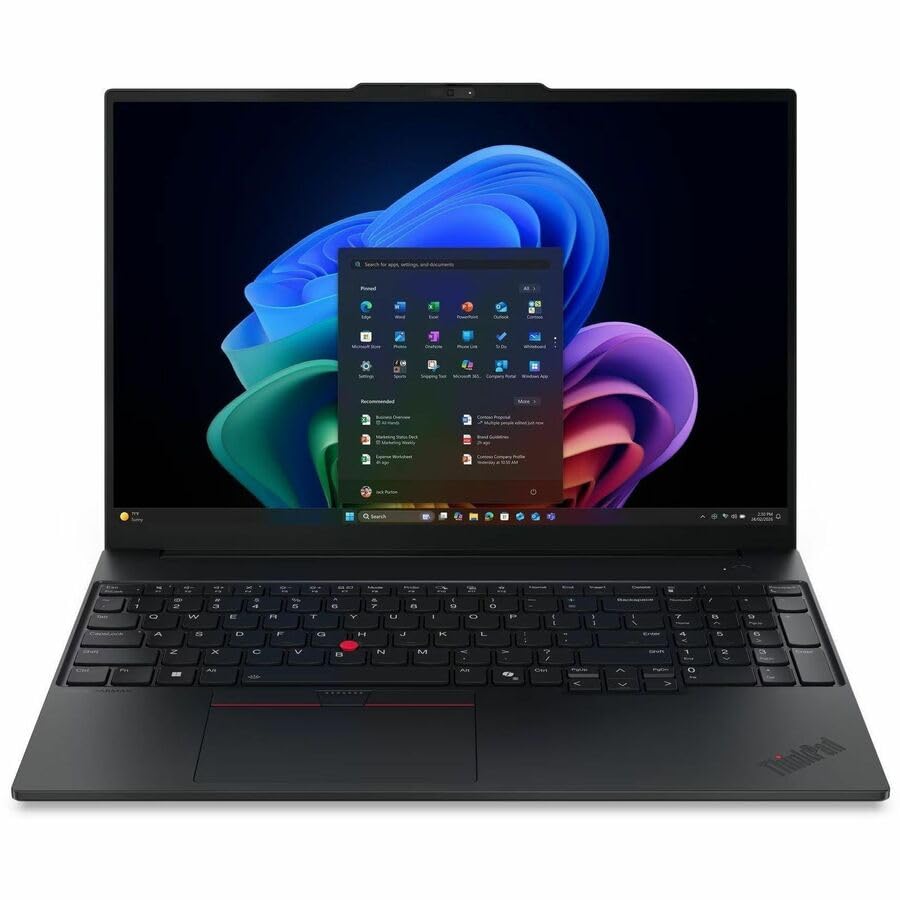 Image of Lenovo ThinkPad E16 Gen 4 21YE000HUS 16 inch Touchscreen Notebook - WUXGA - 120 Hz - Intel Core 5 Series 3 320-16 GB - 512 GB SSD - English Keyboard - Black - Intel Chip - 1920 x 1200 - Windows 11 Pro -