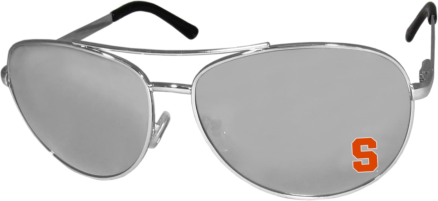 NCAA Siskiyou Sports Fan Shop Syracuse Orange Aviator Sunglasses One Size Silver