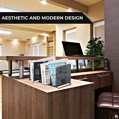Halter File Organizer 5 Sections Mesh Metal File Holder Storage For Home And Office Desk Organizer, 2 Pack #TOP4