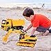 Toy To Enjoy Construction Toys - Excavator & Dump Truck Toy for Kids (Set of 2) – Moveable Claw & Lifting Back – Garbage Truck & Bulldozer Digger – Construction Vehicles for Boys & Kids