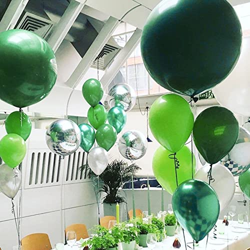 Image of PartyWoo Dark Green Balloons 4pcs 36 Inch Emerald Hunter Forest Green Balloons for Wedding Boy Baby Shower Birthday Christmas Graduation Dinosaur Jungle Golf Theme Party Decorations Green-Y56