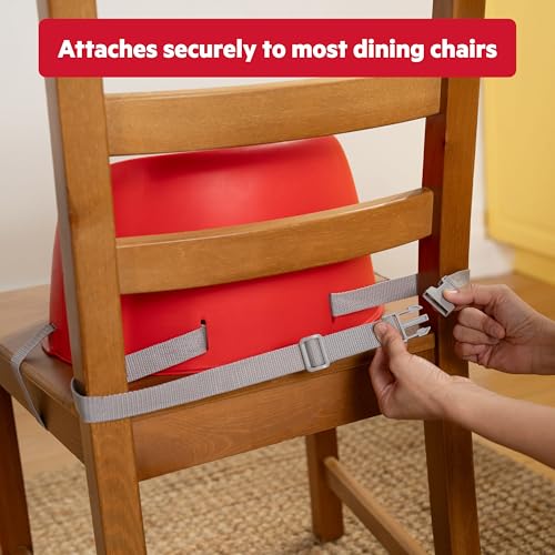 Image of Bright Starts Disney Cars My Spot Easy-Clean Baby Booster Feeding Chair, 3-Point Harness, Washable Removable Straps, Red