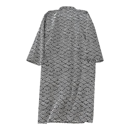 ZooBoo Japanese Kimono Nightgown Bathrobe - Cotton Spring Summer Robe Lightweight Thin Sleepwear for Men2