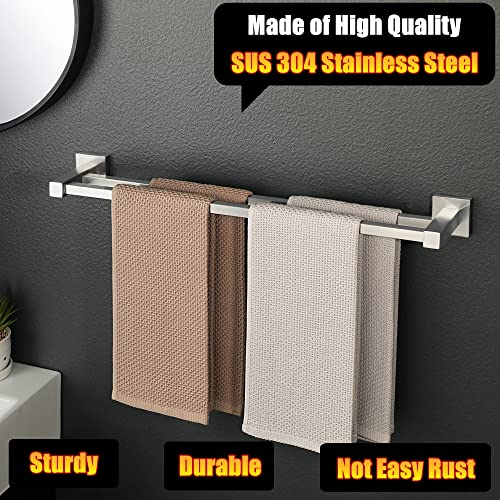 Alise Double Bath Towel Bars Towel Racks For Bathroom Lavatory,Wall Mount Towel Holder Towel Hanger Sus304 Stainless Steel Towel Rail,Brushed Nickel,Gkl8802-Ls(25.8-Inch) #TOP1