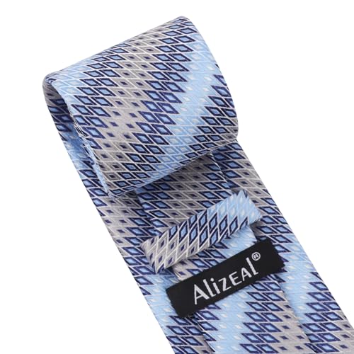 Image of Alizeal Mens 3.15'' Gradient Novelty Pattern Tie Set with Pocket Square Casual Color Tie Set