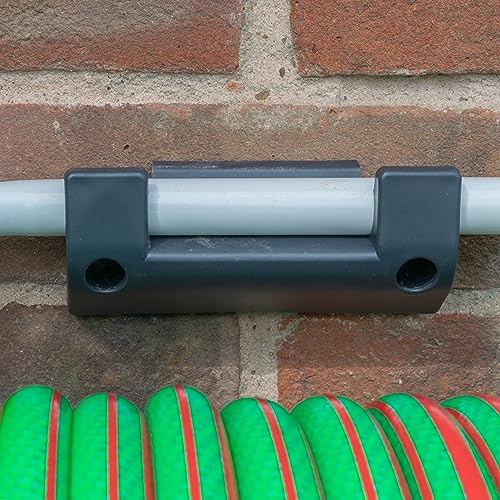 Garden Hose Reel PVC Wall Mounted Hanger (Pack of 2) with Screws and Wall Plugs, Green - Image 2