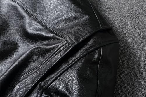 Men Natural Leather Jacket First Layer Calfskin Stand Collar Motorcycle Jacket Retro Cowhide Jacket3