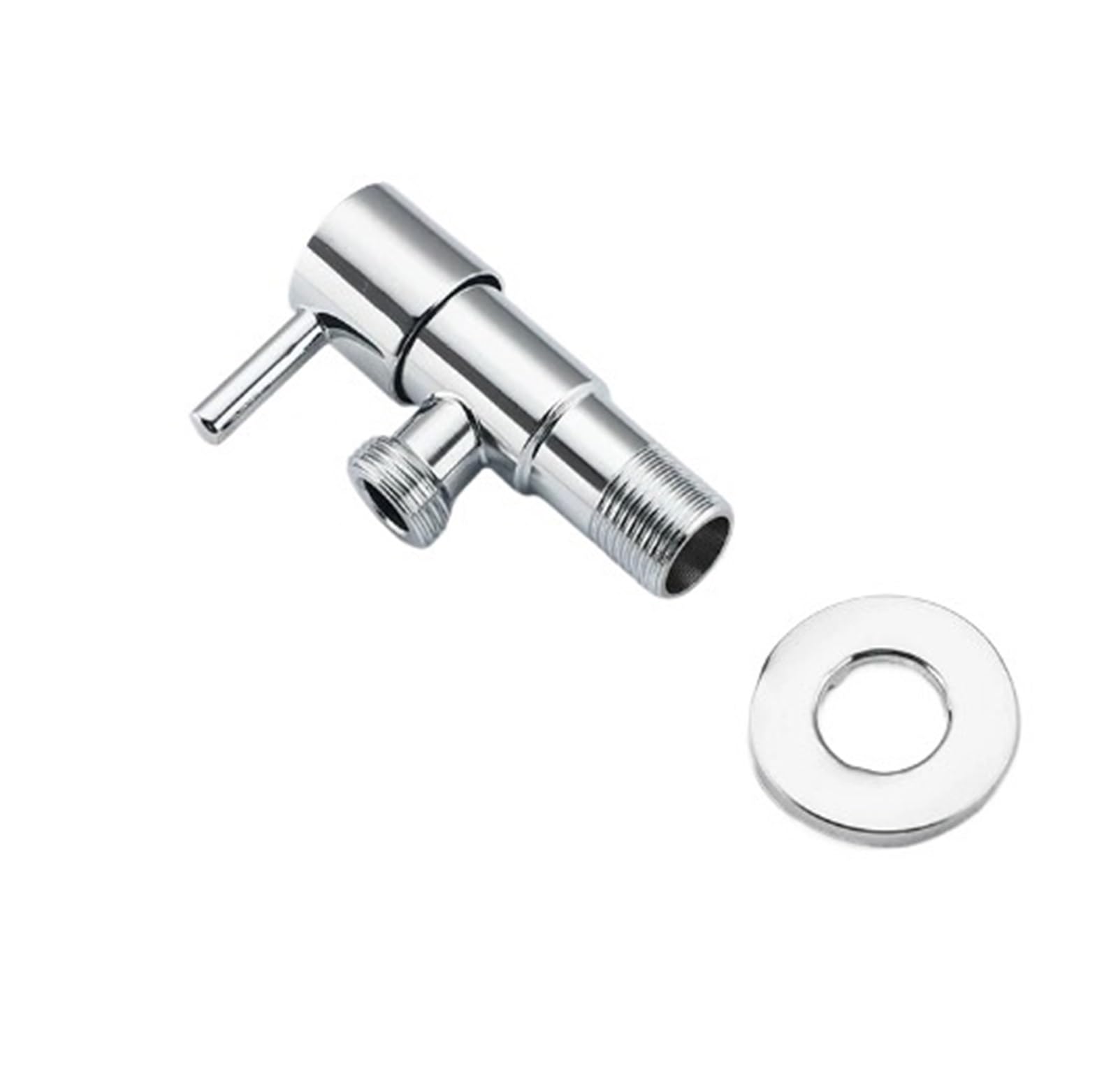 Iklaaqetbxps Chrome Household Toilet Water Control Angle Shut-Off Valve