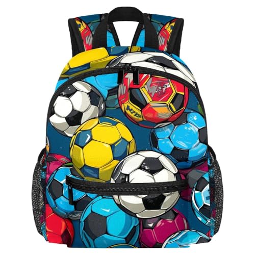 Sac à dos enfants football léger et imperméable à bretelles réglables