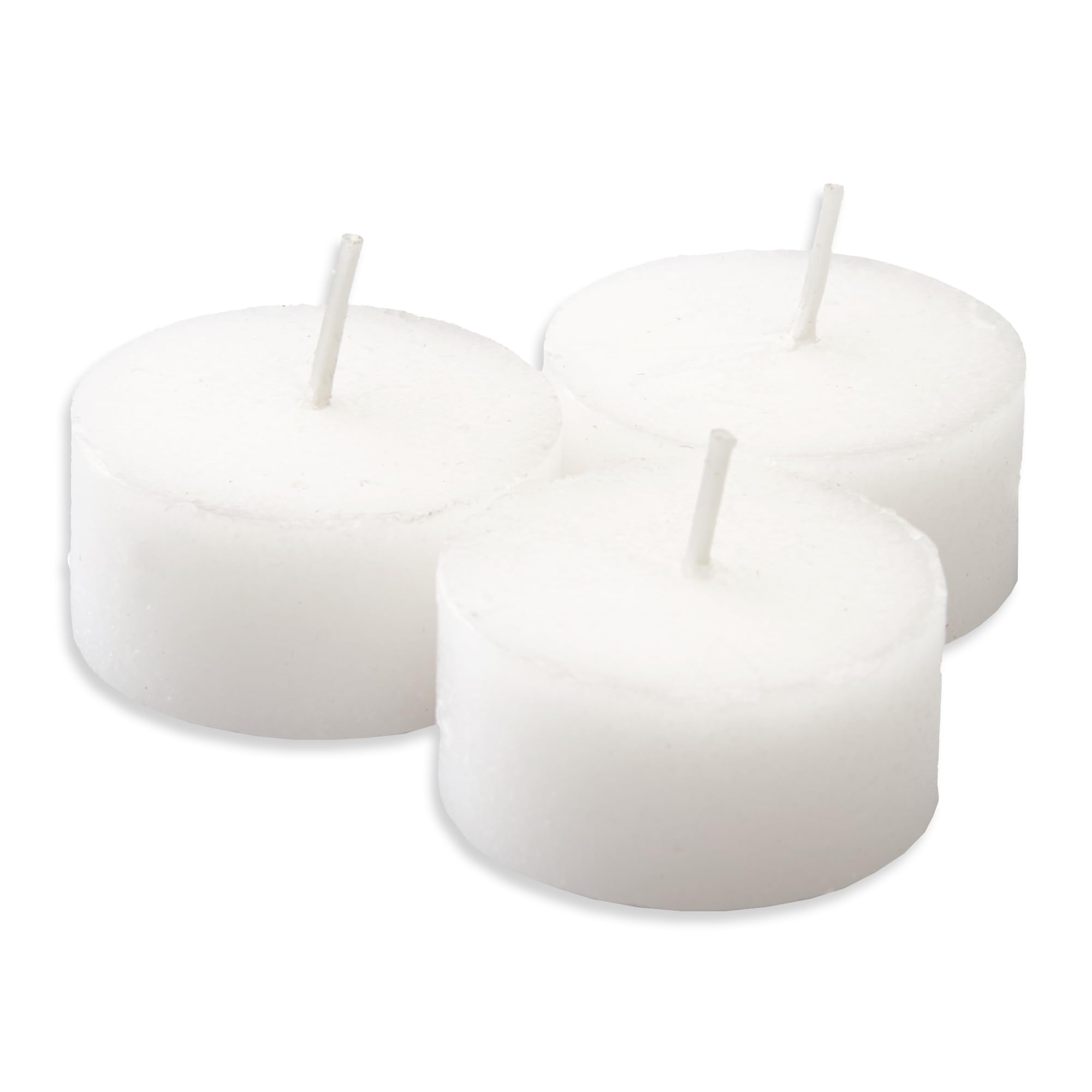 Candelo Eco Refill - Velas de té (54 unidades, cera en bruto sin funda, para portavelas reutilizables y portavelas, sin plástico, sin olor, 6 horas de combustión, paquete de almacenamiento sostenible)