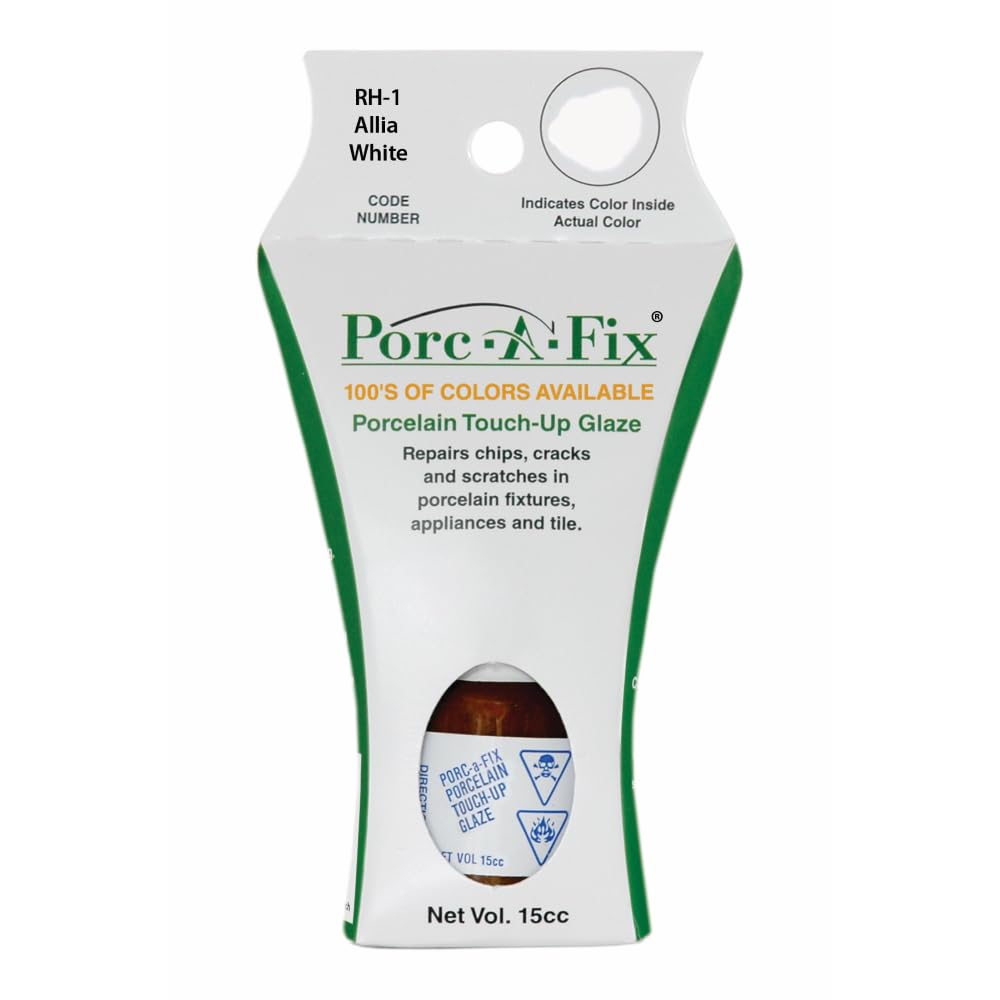 Porc-a-fix Touch Up Repair Glaze Paint to Match Rohl Shaws, Allia White (RH-1)