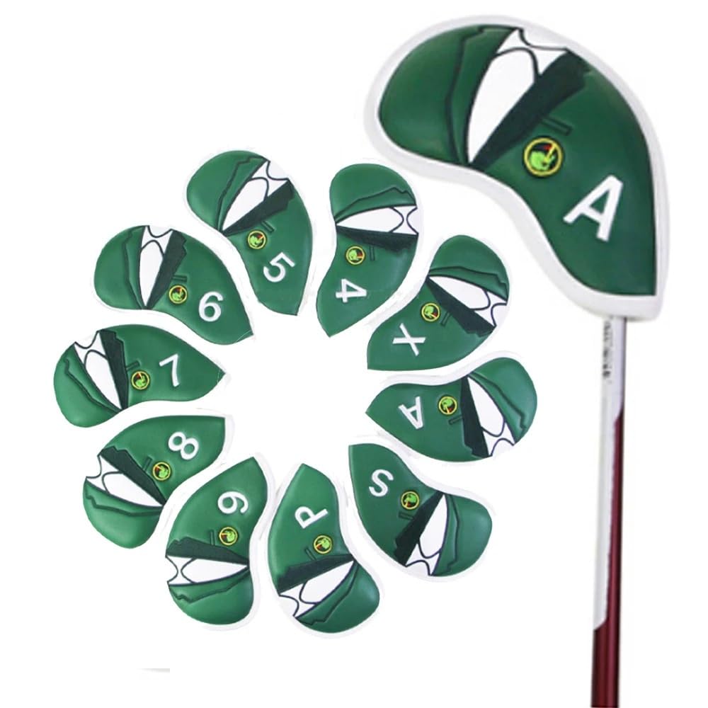 SchläGerkopfhüLlen Golfschläger-Kopfbedeckung, kompletter Satz, Hybrid-Kopfbedeckungen, Set, Golf-Kopfbedeckung, Driver, Holz, Eisen, Putter-Kopfbedeckung Golf SchläGerhauben(Iron Set)