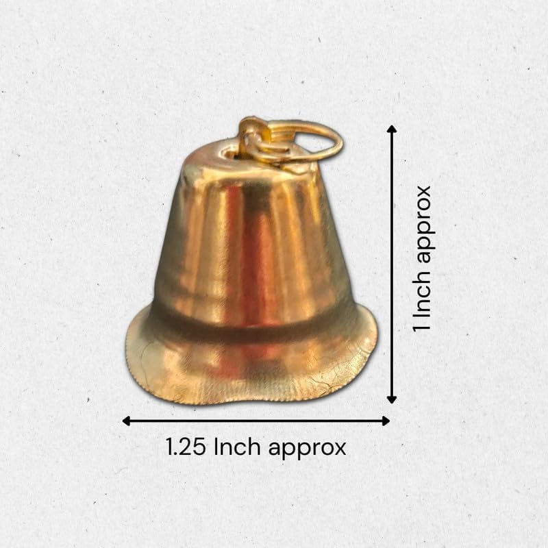 Image of Set of 25 Golden Metallic Bells for DIY Crafts, Pooja Mandir, Christmas Tree, Toran, Latkan & Festive Home Decoration