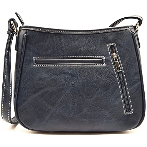 Image of WESTERN ORIGIN American Flag Stars and Stripes Studs Crossbody Handbag USA Patriotic Women Purse Leather Single Shoulder Bag