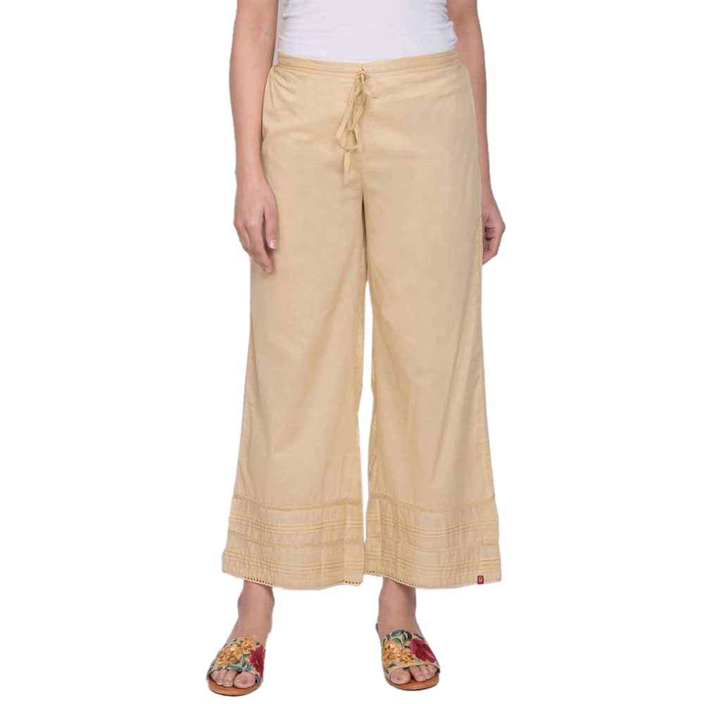 biba Women's cotton palazzo Bottom (CORE BOT15895M_ Beige_ Medium)-picture-20