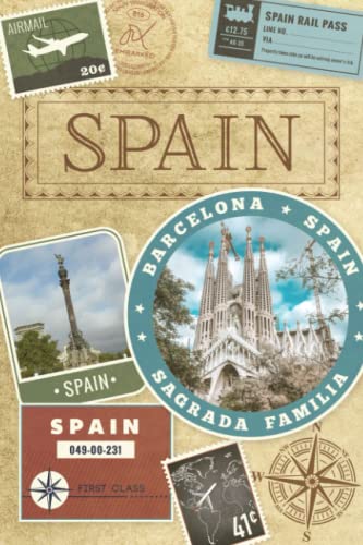 Spain Travel Book - Blank Lined Spain Travel Journal - Retro Travel Diary, the...