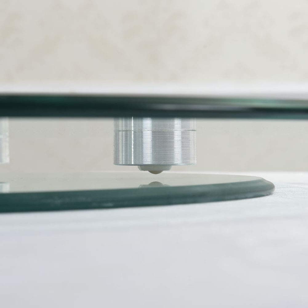 Plateau tournant Lazy Susan, Plateau tournant Lazy Susan Plateau de Service Rotatif en Verre Transparent Roulement en Alliage d'aluminium Stable et Non incliné
