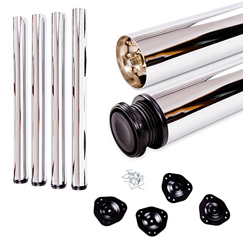 Preisvergleich Produktbild Tischbeine, höhenverstellbar / SOSSAI® Standard STBCH / Design: Chrom / Set: 4 Stück / Montagezubehör inklusive / Höhe: 71 cm (710 mm), einstellbar +2cm