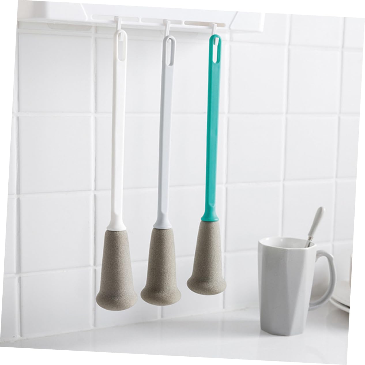 FRCOLOR 2 Juegos De Cepillos De Esponja para Biberones Vasos Tazas De Agua Cepillos De Esponja para Biberones 2 Unidades