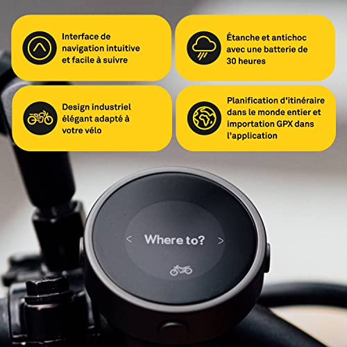 Compas de navigation numérique Beeline noir étanche pour moto