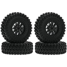 70mm Tire Wheels Compatible with MN MN98 MN99S MN82 C14 C24 C34 B14 B24 RC Car Upgrade Parts Accessories 4pcsBlack