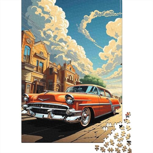 Puzzle de 1000 piezas para adultos con diseño de coche clásico vintage de 70x50 cm