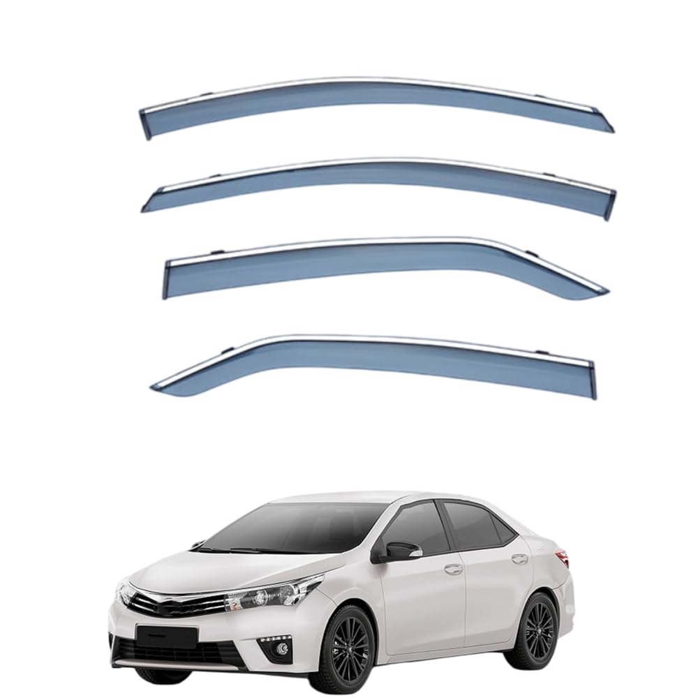 QOEMRHELT 4pc Set In-Channel Wind Deflectors, for Toyota Corolla Sedan‌ E170/E180 2014-2018 Window Visors Rain Guards Vent Visors Rain & Sun Protection,Car Accessories