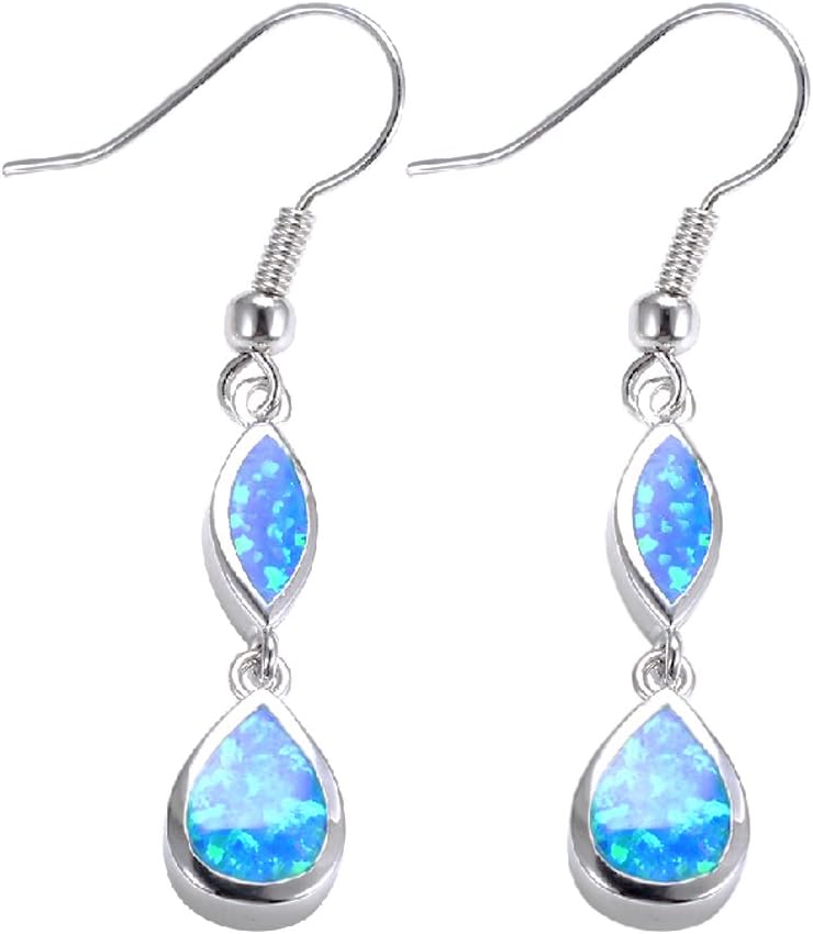 Shysnow 925 Sterling Silver Earrings with Opal CZ Pearls